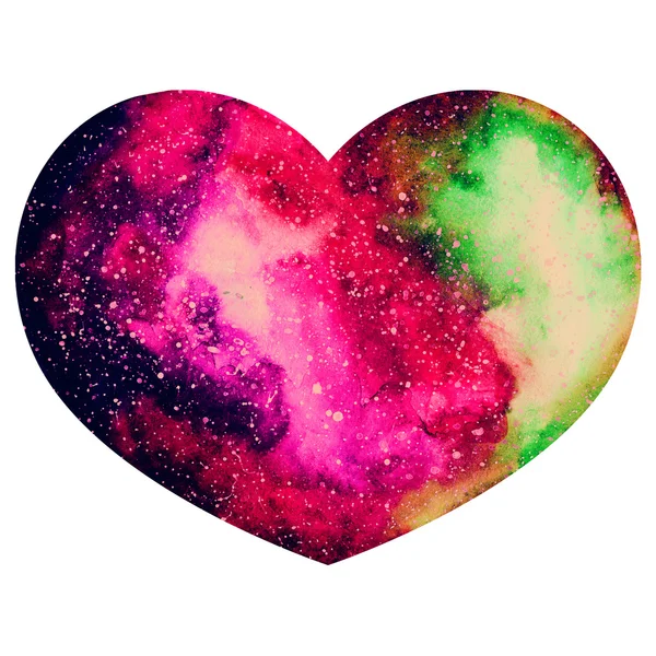 Watercolor Galaxy Heart 4 — Stock Photo, Image