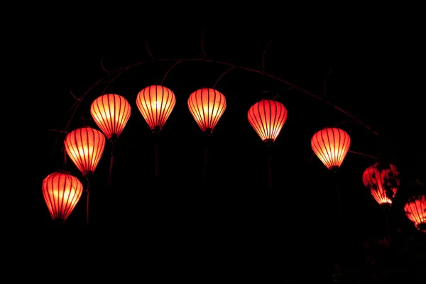 Laternas japonesas à noite em Hoi an — Fotografia de Stock