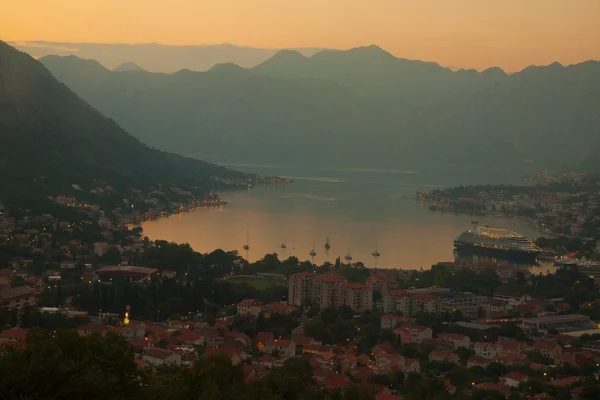 Kotor Bay at sunset — Stock Photo, Image