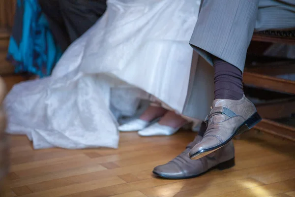 Bride and Groom Feet in Wedding Marriage Ceremony