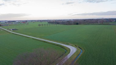 Kırsal kesimde kırsal kesimde. Tarlalar dolusu tarlalar. Yaz manzarası. Hava Aracı Görünümü.