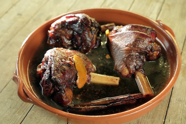 Braised Lamb Shanks Stock Photo