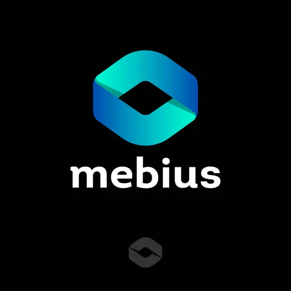 Mobius Logo Unmögliche Geometrische Form Aus Seidenband Isoliert Auf Dunklem — Stockvektor