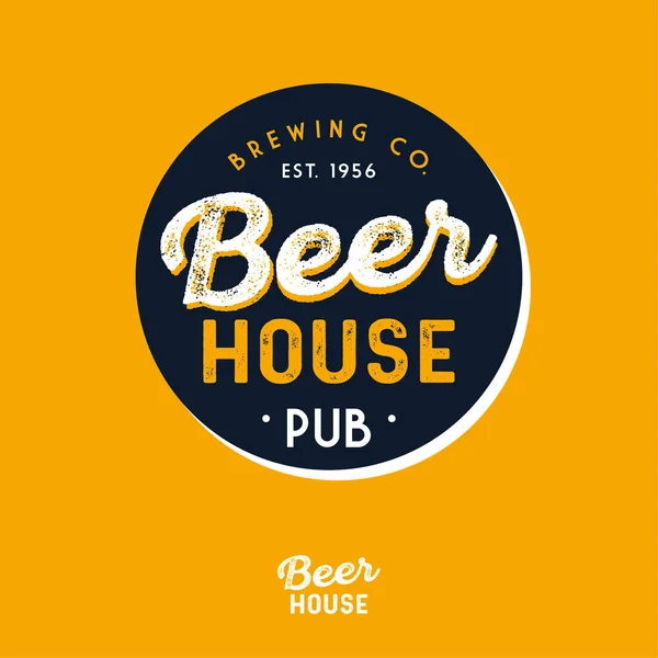 Logo Beer House Logotype Pub Bière Emblème Brasserie Composition Partir — Image vectorielle