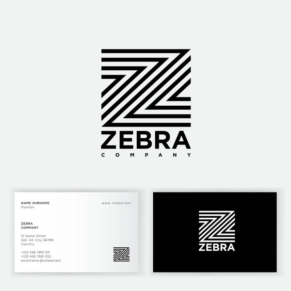 Carta Logotipo Zebra Logo Consistem Algumas Linhas Monograma Pode Ser — Vetor de Stock