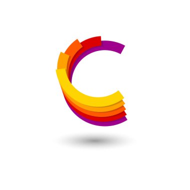 C harfi. C harfi bazı dinamik kıvrımlardan oluşur. C baş harfleri. Logo iş, finans, lojistik, ağ, web simgesi için kullanılabilir.
