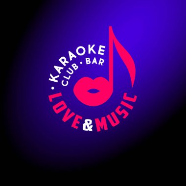 Müzik logosuna bayılırım. Simge, müzik notası ve kırmızı dudaklardan oluşur. Logo Music Bar, karaoke, dans, restoran, gece kulübü logosu kullanabilir. 