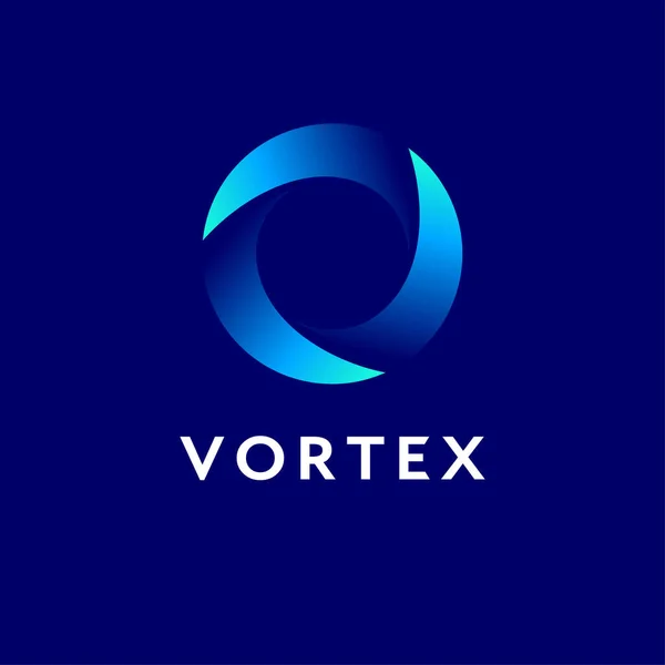 Vortex Logo Blaues Emblem Monogramm Dynamischer Wirbel Emblem Für Unternehmen — Stockvektor