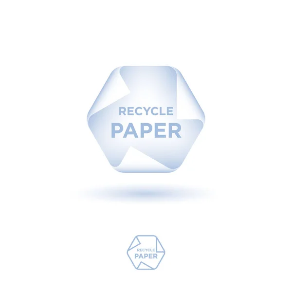 Ícone Reciclagem Protecção Ambiente Reciclar Papel Hexágono Papel Com Cantos —  Vetores de Stock