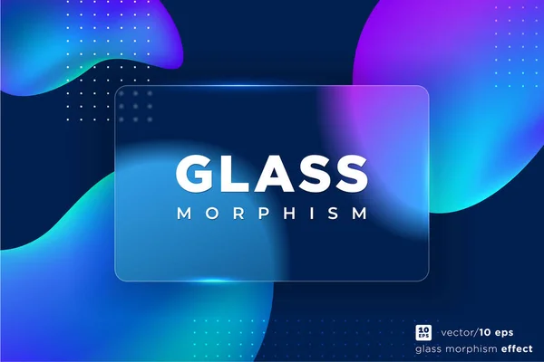 Vektorbild Stil Des Glasmorphismus Durchscheinende Bankkarte Milchglas Und Abstrakte Formen — Stockvektor
