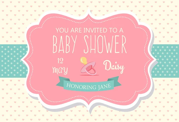 Baby Shower Diseño de la tarjeta de invitación — Archivo Imágenes Vectoriales