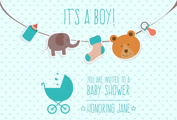 Bebek duş davetiye kartları tasarımı — Stok Vektör