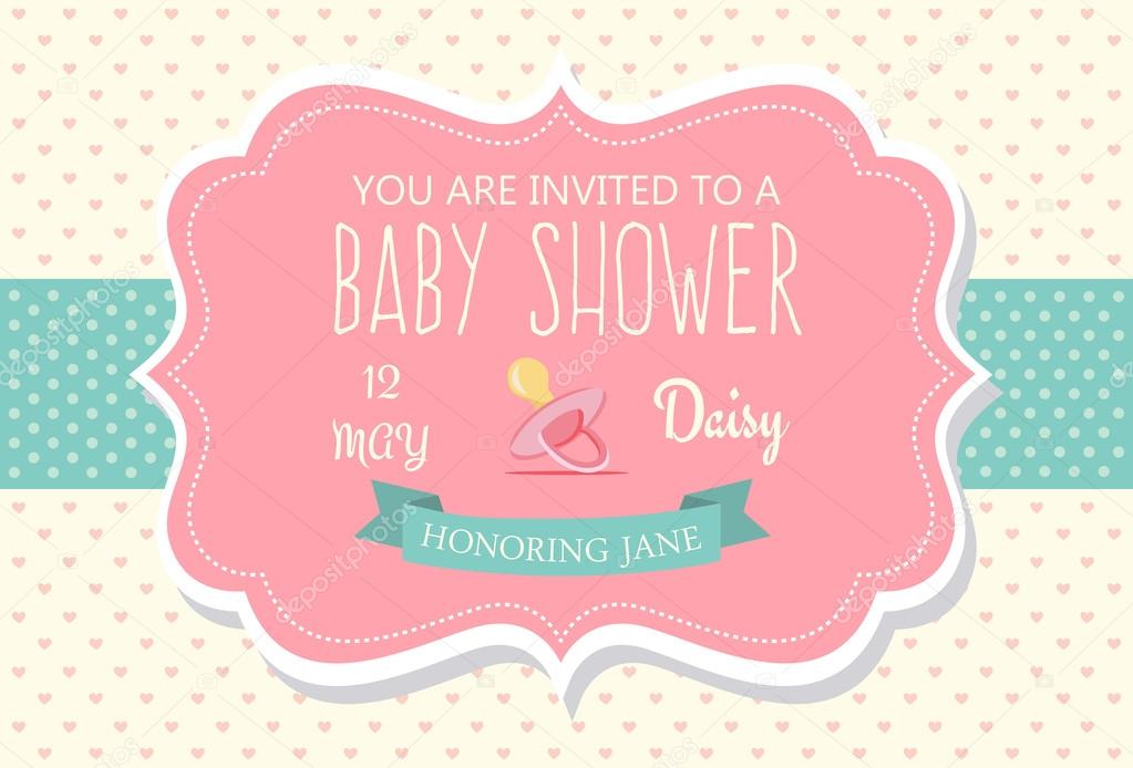 Sweet Baby Shower Invitation Card Design. Easy to manipulate, re-size or colorize.