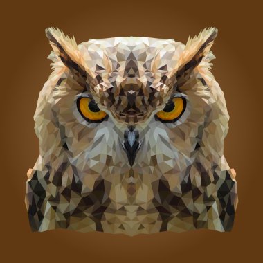 Soyut düşük Poli baykuş tasarım
