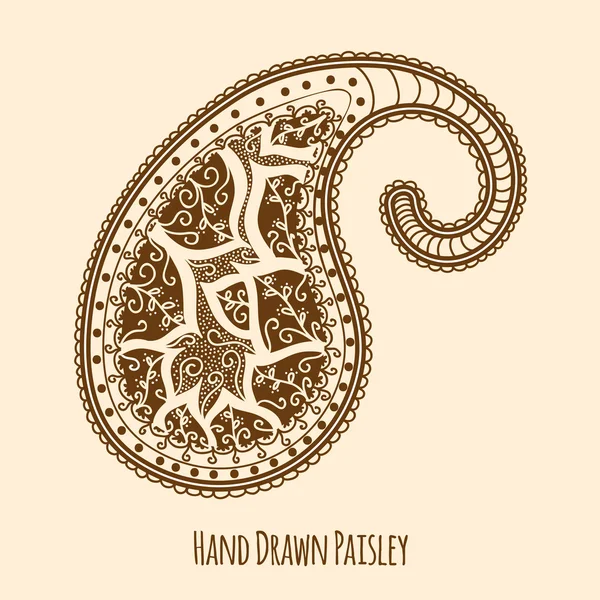 Elegante Paisley dibujado a mano — Archivo Imágenes Vectoriales