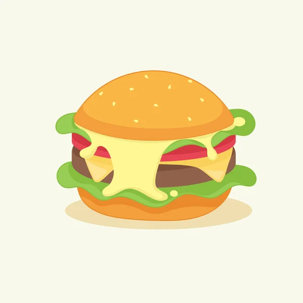 Hambúrguer engraçado dos desenhos animados —  Vetores de Stock