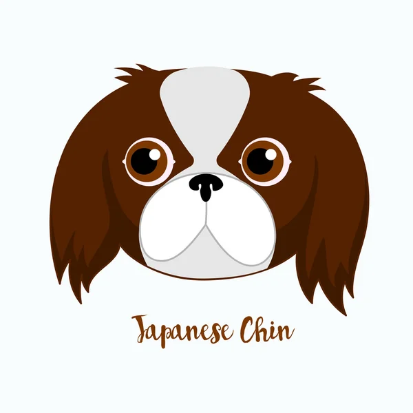Vector perro barbilla japonesa — Vector de stock