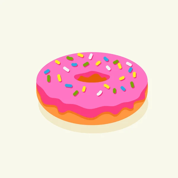 Rosa Donut mit Zuckerguss — Stockvektor