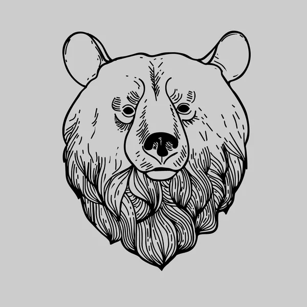 Logotipo de cabeça de urso gráfico —  Vetores de Stock