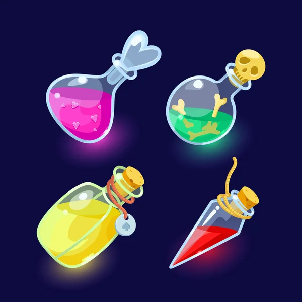 Palloni di vetro con liquidi colorati — Vettoriale Stock