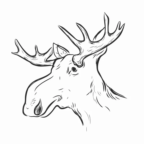 Łosie, jelenie głowy maskotka — Wektor stockowy