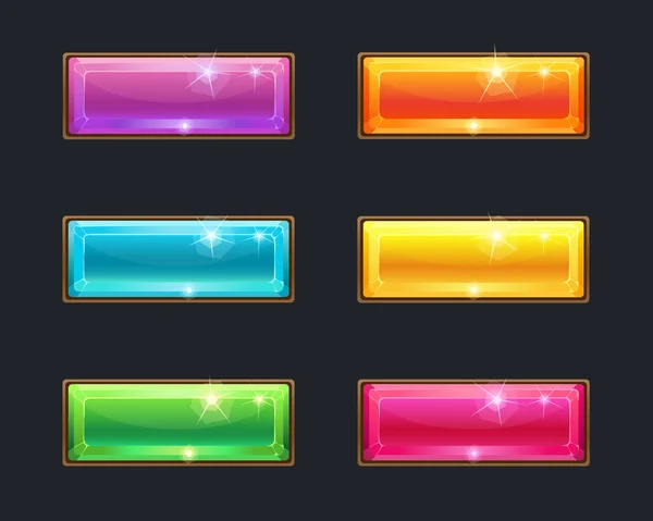 Çizgi film uzun kristal yatay düğme kümesi