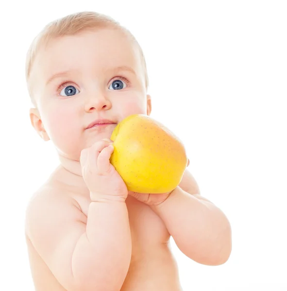 Piękne dziecko z apple — Zdjęcie stockowe