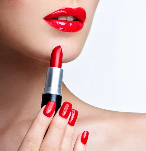 Professionele lippen make-up — Stockfoto