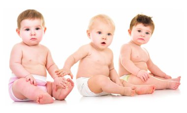 Group of cute babies clipart