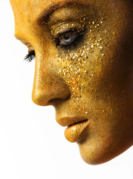 Porträtt av vacker kvinna med professionell makeup — Stockfoto