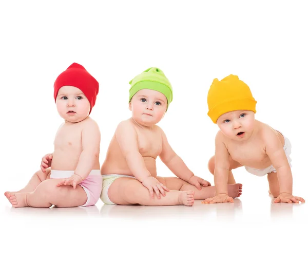 Grupp av söta bebisar — Stockfoto