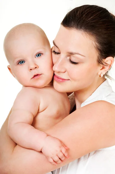 Boldog család anya és a baba — Stock Fotó