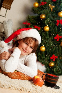 Noel Noel Baba şapkası kadında