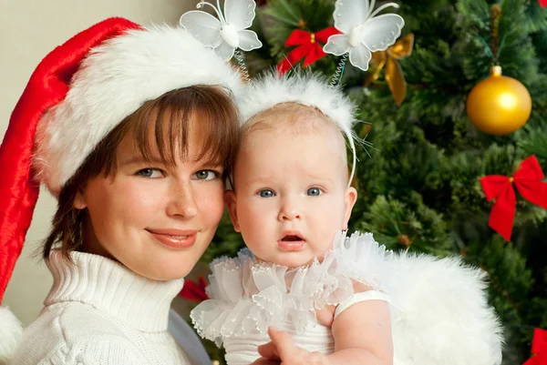 Mom and daughter celebrate Christmas