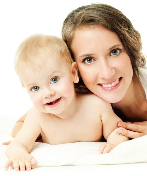 Mother and baby playing and smiling — Stock Photo, Image