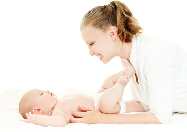 Mother and baby playing and smiling — Stock Photo, Image