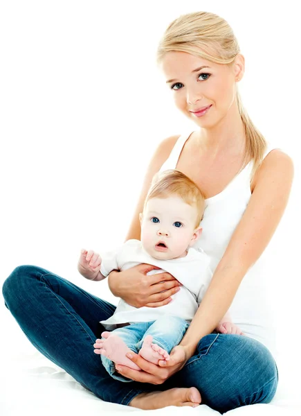 Happy family mother and baby — Stock Photo, Image