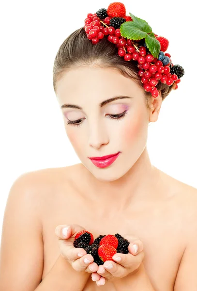 Portrait of beautiful woman with professional makeup — Stock Photo, Image