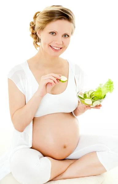 Mujer embarazada sonriente — Foto de Stock