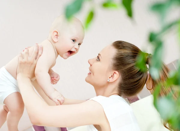 Happy family mother and baby — Stock Photo, Image