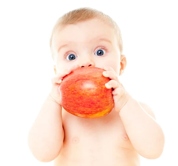 Bebê bonito com frutas — Fotografia de Stock