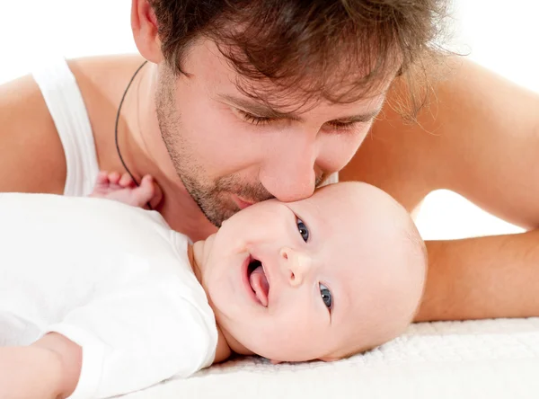 Little baby with daddy — Stock Photo, Image