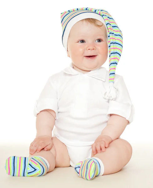 Adorable baby in hat — Stock Photo, Image