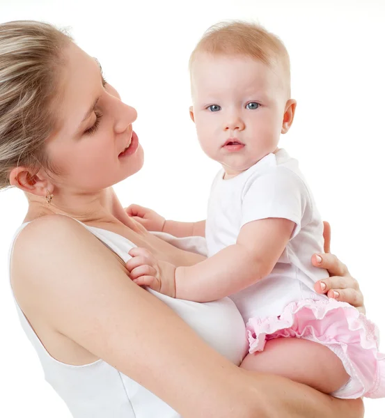 Madre feliz con el bebé — Foto de Stock