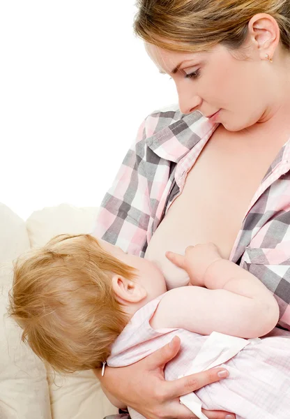 Mother breast feeding her infant — Stock Photo, Image