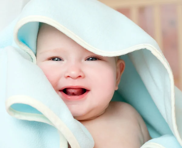 Cute baby in a towel — Stock Photo, Image