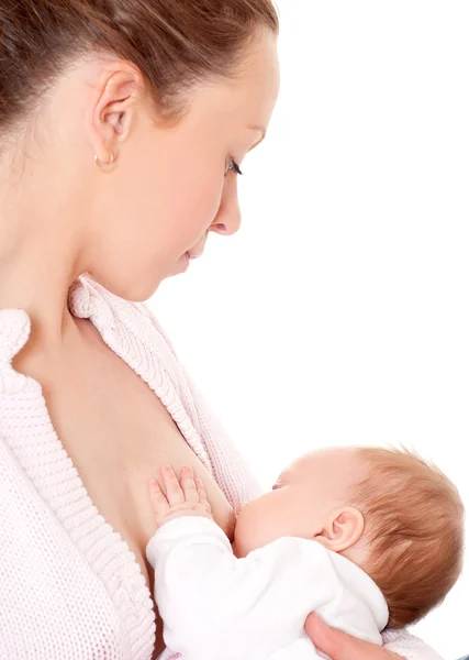 Материнські груди годують немовлям — стокове фото