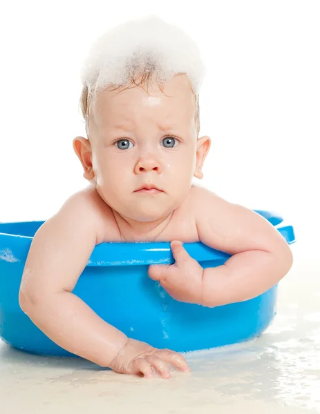 Dziecko w soap foam — Zdjęcie stockowe
