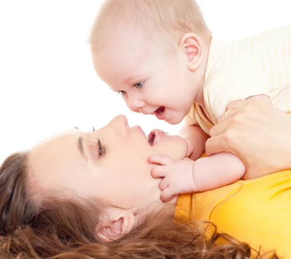 Mère heureuse avec bébé — Photo