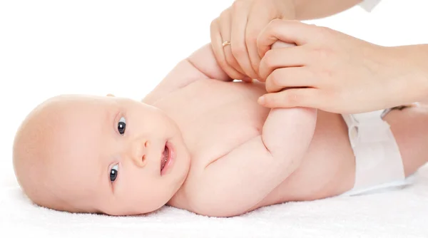 Baby med massage — Stockfoto